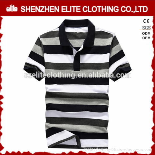 Mens Classic Black and White Stripes Polo t-shirts